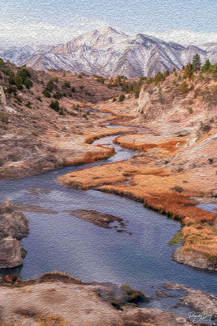 hot pools from Brees overlook in mammoth lakes, California.