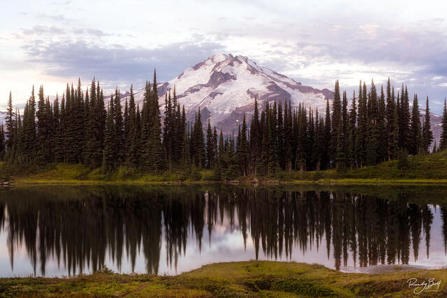 sunrise from image lake with glacier peak.