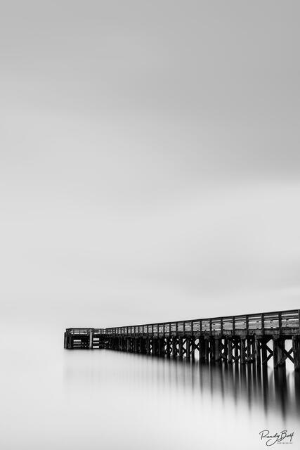 fine art black and white image of the Bowman Bay dock at Deception Pass