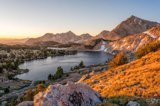 sunrise above Sapphire Lake in the White Cloud Mountains of Idaho