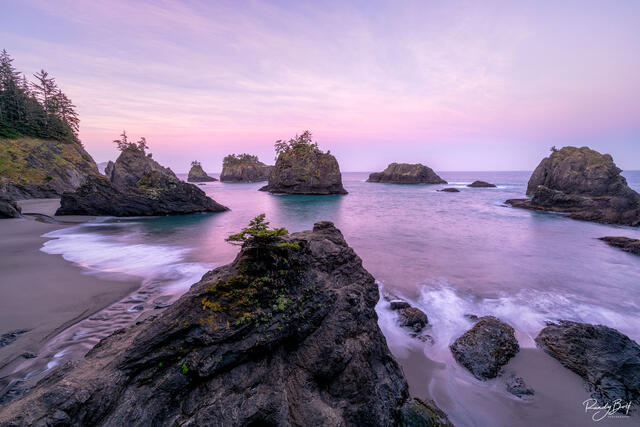 Sunrise at Secret Beach on the Oregon coast in the Boardman Corridor.