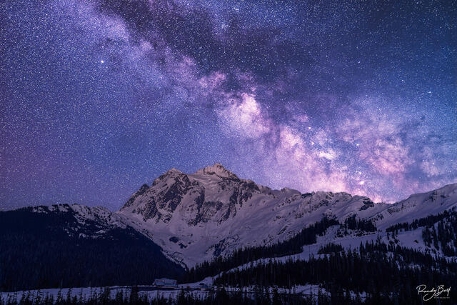 Milky Way over mount shuksan near mount baker, Washington