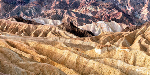 panorama of Zabriskie point in Death Valley National Park.