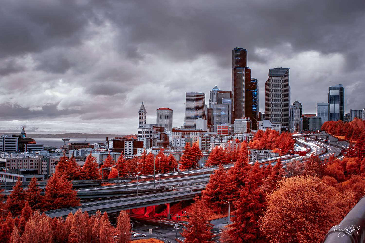 infrared Seattle from Jose Rizal Bridge at 665 nm.