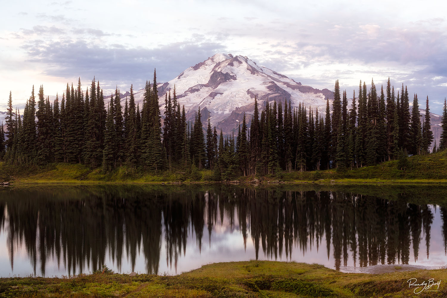 sunrise from image lake with glacier peak.