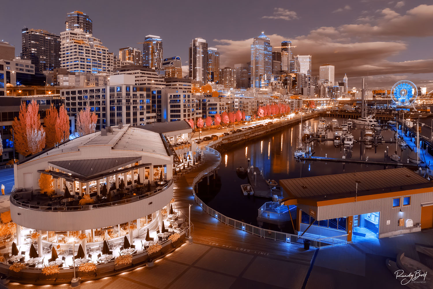 infrared Seattle Waterfront from pier 66 rooftop