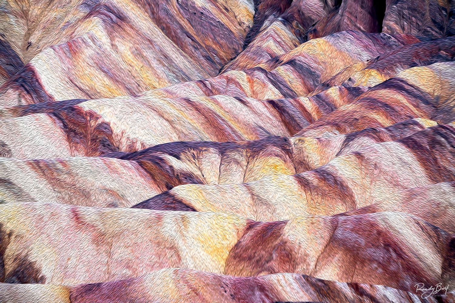 colors of Zabriskie point during sunrise.